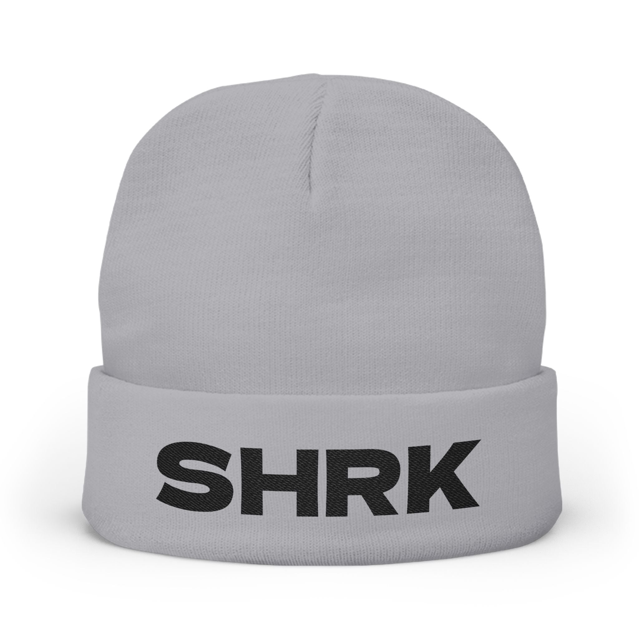 SHRK Embroidered Knit Beanie — Cozy Winter Cuffed Hat – Shrk Shoe Co