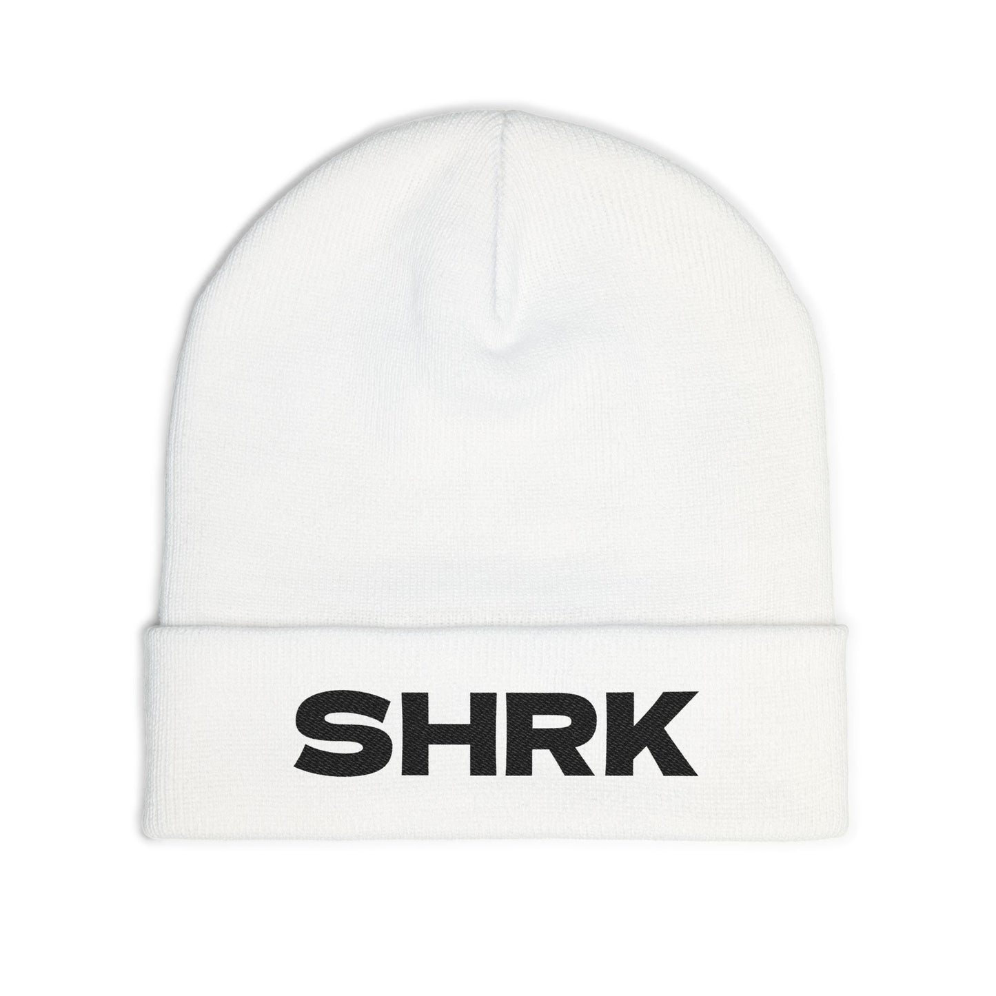 SHRK Embroidered Knit Beanie — Cozy Winter Cuffed Hat