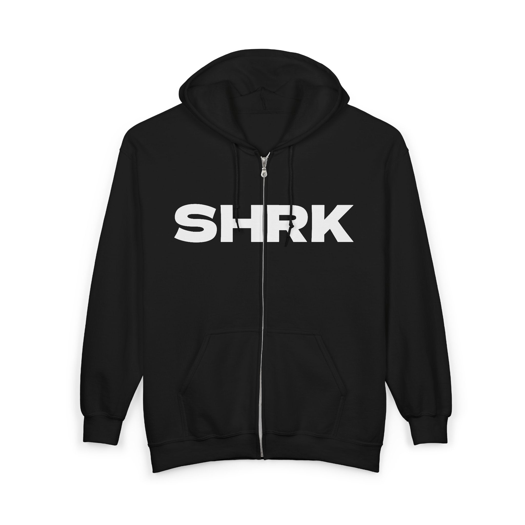 SHRK Letter Hoodie — Bold Graphic Zip-Up Sweatshirt – Shrk Shoe Co