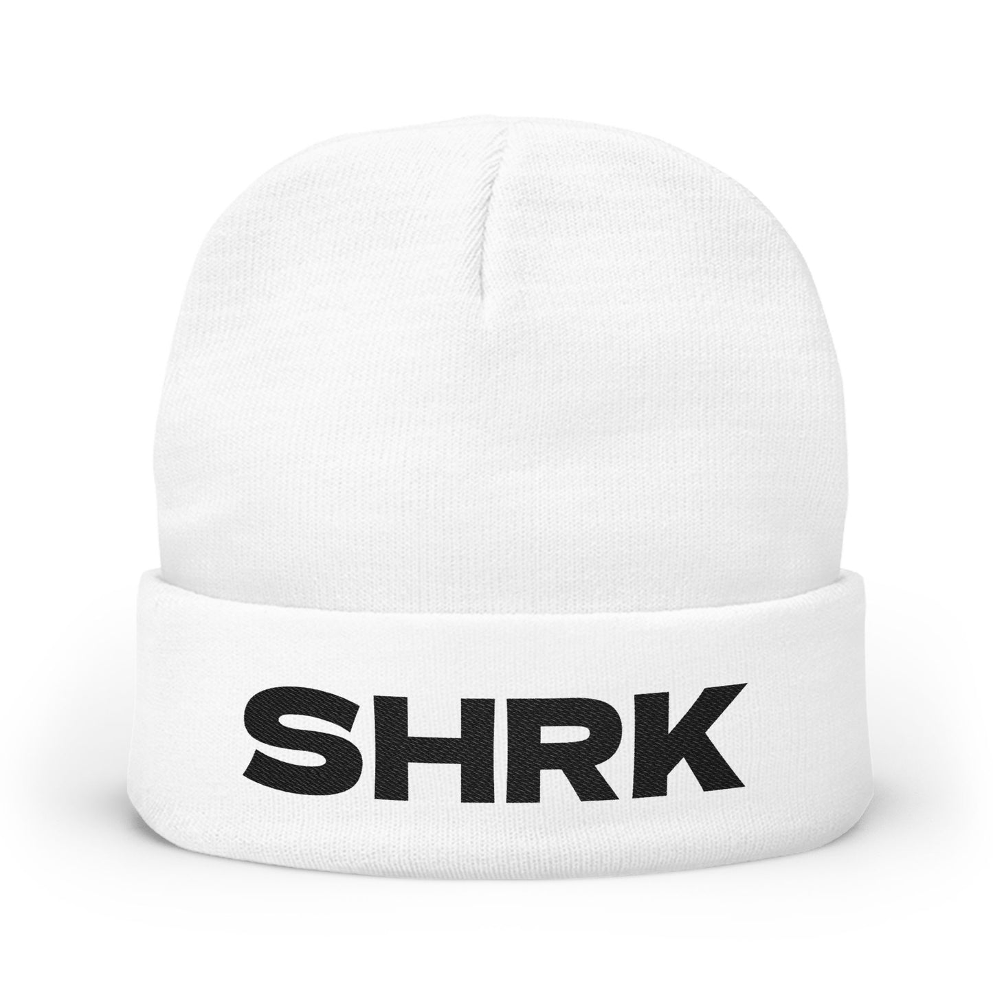 SHRK Embroidered Knit Beanie — Cozy Winter Cuffed Hat
