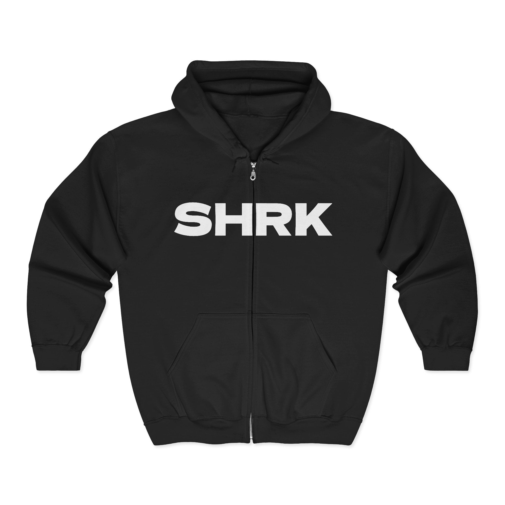 SHRK Letter Hoodie — Bold Graphic Zip-Up Sweatshirt – Shrk Shoe Co